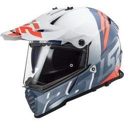 Cross Enduro Helmet Off Road Moto Ls2 MX436 PIONEER EVO Evolve White Cobalt