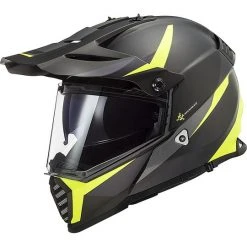 Cross Enduro Helmet Off Road Moto Ls2 MX436 PIONEER EVO Router Black Matt Yellow Fluo