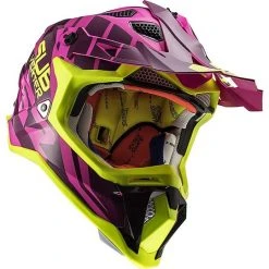 Cross Enduro Helmet Off Road Moto Ls2 MX470 SUBVERTER Troop Pink Matt Yellow Fluo -LS2 Sales cross enduro helmet off road moto ls2 mx470 subverter troop pink matt yellow fluo 86309
