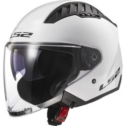 Double Visor Motorcycle Helmet Jet Ls2 OF600 Copter Solid White