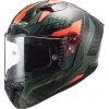 Full Carbon Motorcycle Helmet Ls2 FF805 THUNDER C Chase Green Orange -LS2 Sales full carbon motorcycle helmet ls2 ff805 thunder c chase green orange 134338
