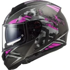 Full Face Helmet Motorcycle HPFC Ls2 FF397 VECTOR EVO Stencil Titanium Pink -LS2 Sales full face helmet motorcycle hpfc ls2 ff397 vector evo stencil titanium pink 85459