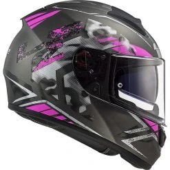 Full Face Helmet Motorcycle HPFC Ls2 FF397 VECTOR EVO Stencil Titanium Pink -LS2 Sales full face helmet motorcycle hpfc ls2 ff397 vector evo stencil titanium pink 85461