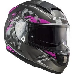Full Face Helmet Motorcycle HPFC Ls2 FF397 VECTOR EVO Stencil Titanium Pink -LS2 Sales full face helmet motorcycle hpfc ls2 ff397 vector evo stencil titanium pink 85463