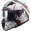 Full Face Motorcycle Helmet Double Visor Ls2 FF320 Stream Evo TACHO White Black Red