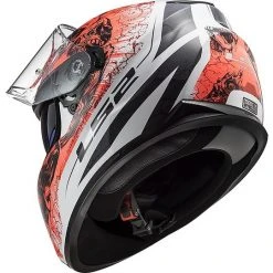 Full Face Motorcycle Helmet Double Visor Ls2 FF320 STREM EVO Throne White Orange -LS2 Sales full face motorcycle helmet double visor ls2 ff320 strem evo throne white orange 85615