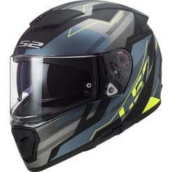 Full Face Motorcycle Helmet Double Visor Ls2 FF390 BREAKER Beta Cobalt Yellow Fluo Matte