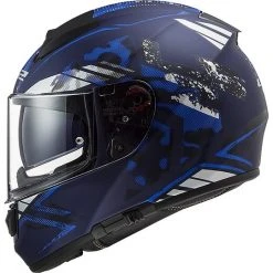 Full Face Motorcycle Helmet In HPFC Ls2 FF397 VECTOR EVO Blue Matt Stencil -LS2 Sales full face motorcycle helmet in hpfc ls2 ff397 vector evo blue matt stencil 85433