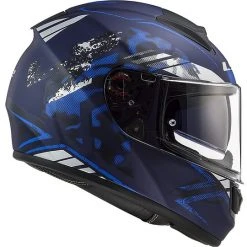 Full Face Motorcycle Helmet In HPFC Ls2 FF397 VECTOR EVO Blue Matt Stencil -LS2 Sales full face motorcycle helmet in hpfc ls2 ff397 vector evo blue matt stencil 85436