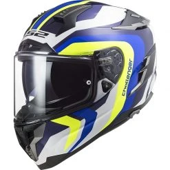 Full Face Motorcycle Helmet In HPFC Touring Ls2 FF327 Challenger GALACTIC White Blue Yellow