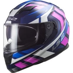 Full Face Motorcycle Helmet Ls2 FF320 STREAM EVO Loop Blue Pink Fluo