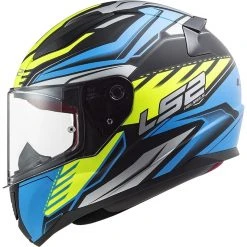 Full Face Motorcycle Helmet Ls2 FF353 Rapid GALE Black Blue Yellow Opaque
