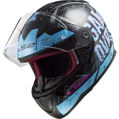 Full Face Motorcycle Helmet Ls2 FF353 RAPID Player Black Sky Blue -LS2 Sales full face motorcycle helmet ls2 ff353 rapid player black sky blue 135487