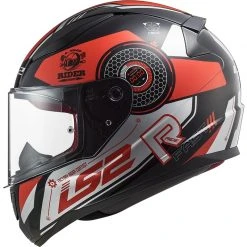 Full Face Motorcycle Helmet Ls2 FF353 Rapid STRATUS Black Red Silver
