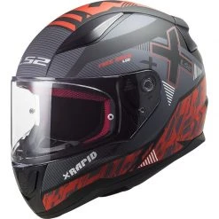 Full Face Motorcycle Helmet Ls2 FF353 RAPID Xtreet Matt Black Red