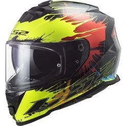 Full Face Motorcycle Helmet Ls2 FF800 STORM Drop Black Yellow Red