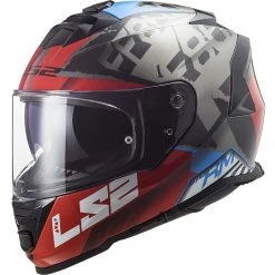 Full Face Motorcycle Helmet Ls2 FF800 STORM Sprinter Black Red Titanium