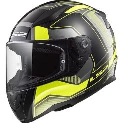 Full Metal Helmet Ls2 FF353 Rapid Carrera Black Opaco Yellow Fluo