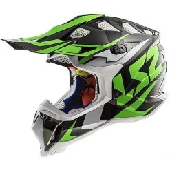 Helmet Cross Enduro LS2 MX 470 Subwoofer Nimble White Black White