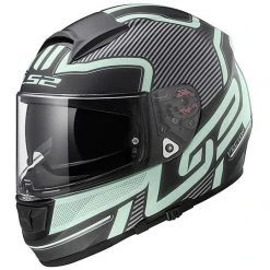 Helmet Moto Integral Fiber Glow Vector LS2 FF397 Matte Black Luminescent Double Visor