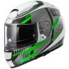 Helmet Moto Integral Fiber LS2 FF397 Vector Titan Titanium White Double Visor Green -LS2 Sales helmet moto integral fiber ls2 ff397 vector titan titanium white double visor green 31384