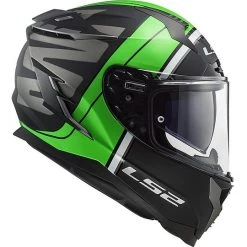 HPFC Fiber Helmet LS2 FF327 CHALLENGER Randy Black Green Glossy -LS2 Sales hpfc fiber helmet ls2 ff327 challenger randy black green glossy 84303
