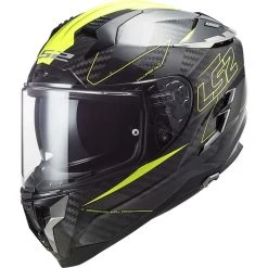 Integral Motorcycle Helmet In Carbon Ls2 FF327 CHALLENGER C Fold Yellow Fluo