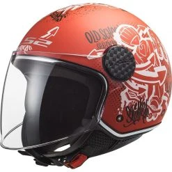 Jet Moto Helmet Ls2 OF558 SPHERE LUX Skater Matt Red