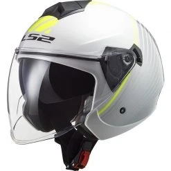 Jet Moto Helmet Ls2 OF573 TWISTER 2 Luna White Silver