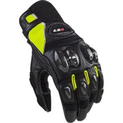 Ls2 Spark 2 CE Black Yellow Summer Leather Motorcycle Gloves