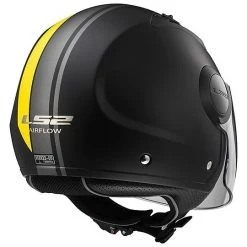 Moto Jet Helmet OF562 Ls2 Airflow Long With Visor Long Metropolis Black Yellow Hy Vision -LS2 Sales moto jet helmet of562 ls2 airflow long with visor long metropolis black yellow hy vision 31453