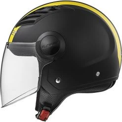 Moto Jet Helmet OF562 Ls2 Airflow Long With Visor Long Metropolis Black Yellow Hy Vision -LS2 Sales moto jet helmet of562 ls2 airflow long with visor long metropolis black yellow hy vision 86134