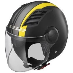 Moto Jet Helmet OF562 Ls2 Airflow Long With Visor Long Metropolis Black Yellow Hy Vision -LS2 Sales moto jet helmet of562 ls2 airflow long with visor long metropolis black yellow hy vision 86142