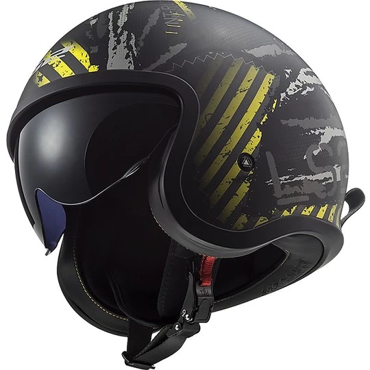 Motorcycle Helmet Custom Jet LS2 OF599 SPITFIRE Garage Black Yellow Fluo 5 Motorcycle Helmet Custom Jet LS2 OF599 SPITFIRE Garage Black Yellow Fluo - Image 3