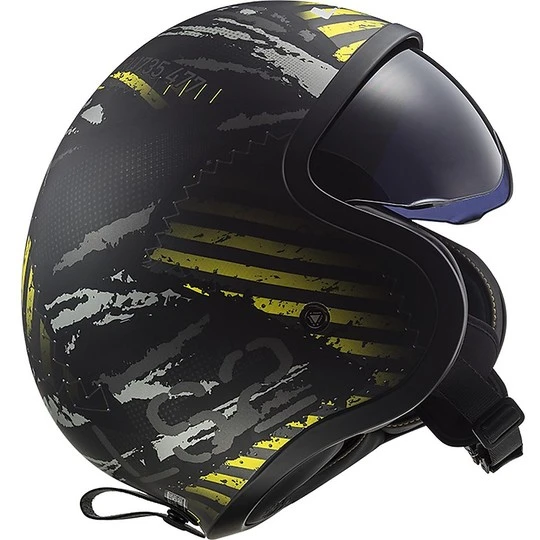 Motorcycle Helmet Custom Jet LS2 OF599 SPITFIRE Garage Black Yellow Fluo 6 Motorcycle Helmet Custom Jet LS2 OF599 SPITFIRE Garage Black Yellow Fluo - Image 4