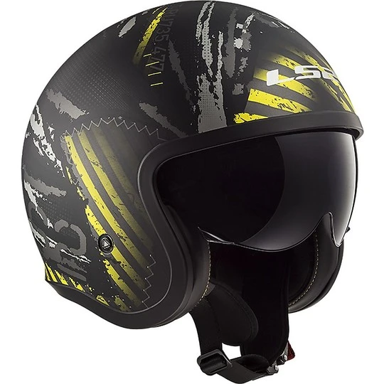 Motorcycle Helmet Custom Jet LS2 OF599 SPITFIRE Garage Black Yellow Fluo 10 Motorcycle Helmet Custom Jet LS2 OF599 SPITFIRE Garage Black Yellow Fluo - Image 8
