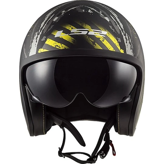 Motorcycle Helmet Custom Jet LS2 OF599 SPITFIRE Garage Black Yellow Fluo 11 Motorcycle Helmet Custom Jet LS2 OF599 SPITFIRE Garage Black Yellow Fluo - Image 9