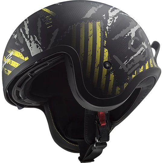 Motorcycle Helmet Custom Jet LS2 OF599 SPITFIRE Garage Black Yellow Fluo 13 Motorcycle Helmet Custom Jet LS2 OF599 SPITFIRE Garage Black Yellow Fluo - Image 11