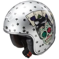 Motorcycle Helmet Jet Fiber LS2 OFF 583 Bobber Tattoo Silver -LS2 Sales motorcycle helmet jet fiber ls2 off 583 bobber tattoo silver 22758