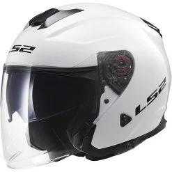 Motorcycle Helmet Jet LS2 OF521 Double Visor Infinity Mono White