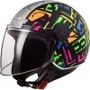 Motorcycle Helmet Jet LS2 OF558 SPHERE LUX Crisp Black Yellow Fluo + Dark Visor -LS2 Sales motorcycle helmet jet ls2 of558 sphere lux crisp black yellow fluo dark visor 134358