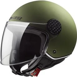 Motorcycle Helmet Jet Ls2 OF558 SPHERE LUX Solid Matt Green + Smoky Visor