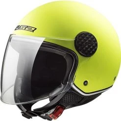 Motorcycle Helmet Jet Ls2 OF558 SPHERE LUX Solid Yellow Fluo + Smoked Visor