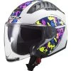 Motorcycle Helmet Jet Ls2 OF600 COPTER Crispy White Yellow Fluo