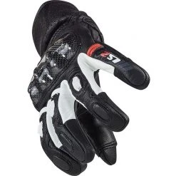 Motorcycle Leather Gloves CE Sports Ls2 SPARK White Black -LS2 Sales motorcycle leather gloves ce sports ls2 spark white black 96878