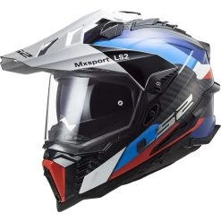 Off Road Motorcycle Tourism Helmet In Carbon Ls2 MX701 Explorer C FRONTIER Black Blue