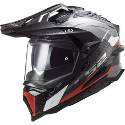 Off Road Motorcycle Tourism Helmet In Carbon Ls2 MX701 Explorer C FRONTIER Red Titanium