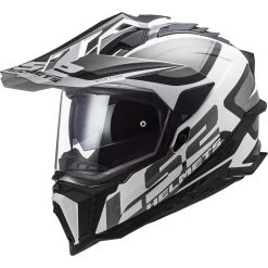 Off Road Touring Motorcycle Helmet In HPCF Ls2 MX701 Explorer ALTER Matt Black White