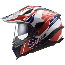 Off Road Touring Motorcycle Helmet In HPCF Ls2 MX701 Explorer ATLANTIS White Red Blue -LS2 Sales off road touring motorcycle helmet in hpcf ls2 mx701 explorer atlantis white red blue 106954