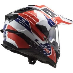 Off Road Touring Motorcycle Helmet In HPCF Ls2 MX701 Explorer ATLANTIS White Red Blue -LS2 Sales off road touring motorcycle helmet in hpcf ls2 mx701 explorer atlantis white red blue 106956